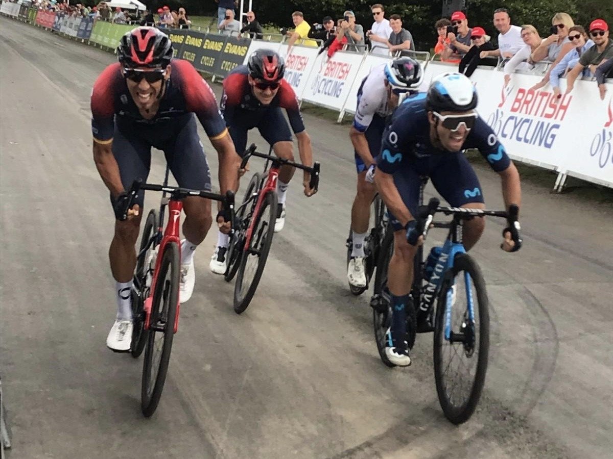 Tour of Britain cyclists pictured in Helmsley in 2022